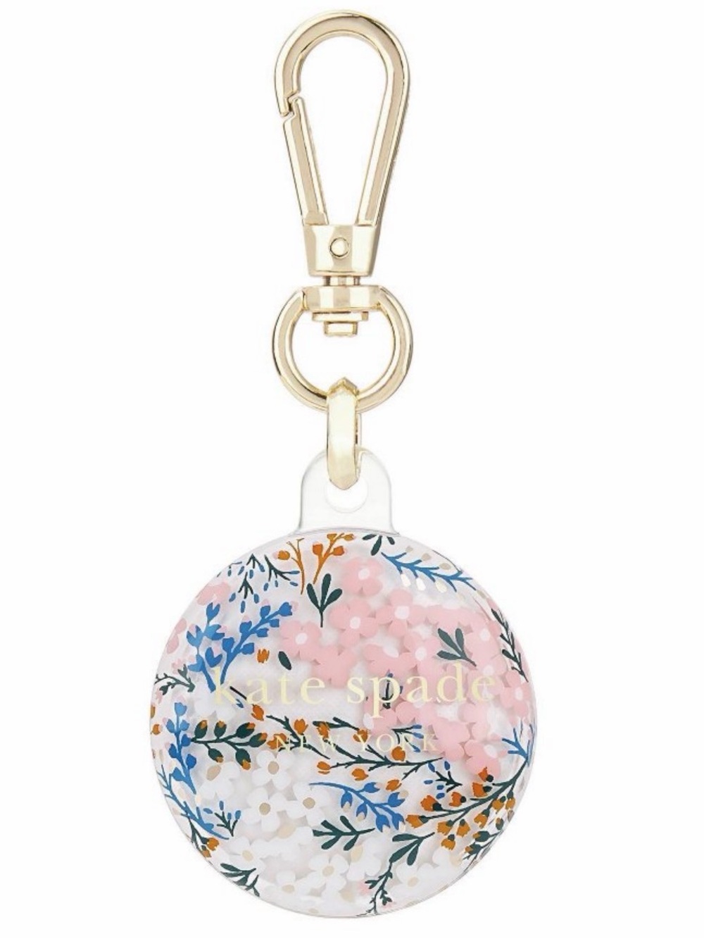 kate spade Floral Round Keychain in Pink, White & Blue